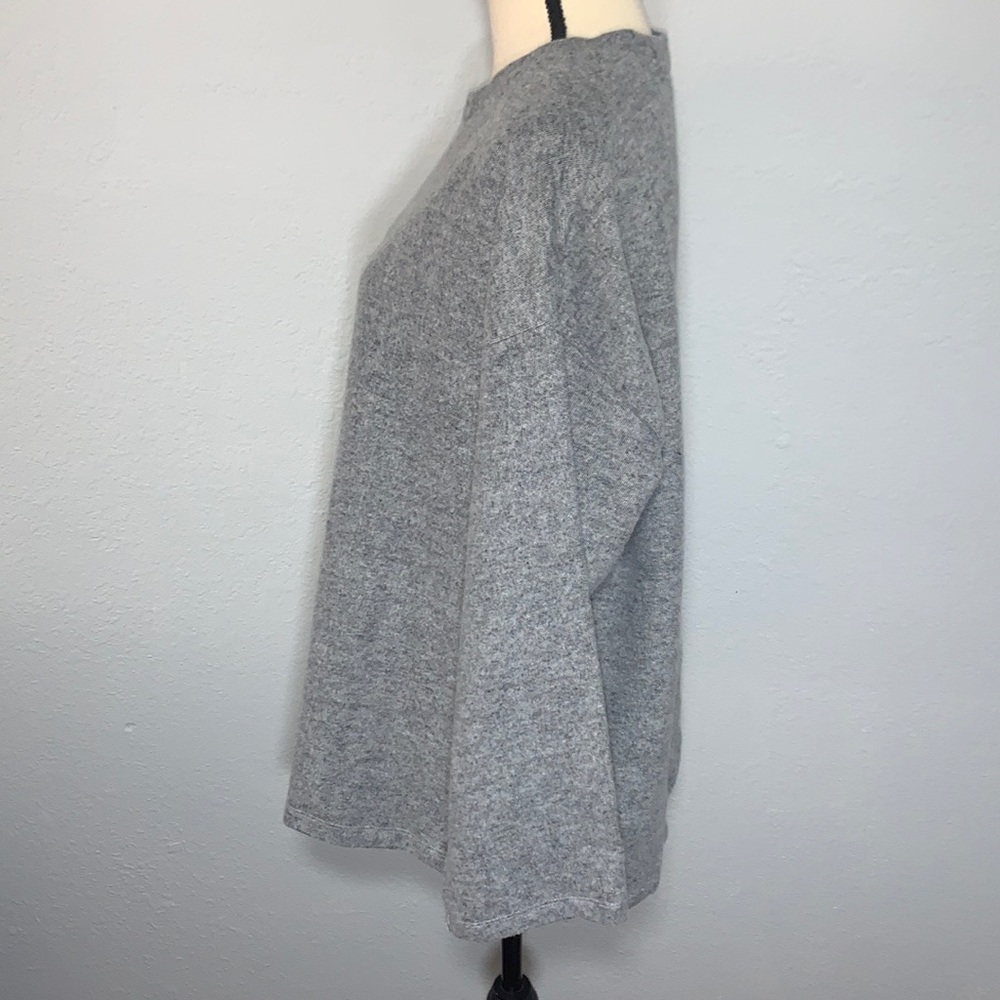 Zara Gray Marled Round Neck Pullover Basic Staple… - image 2